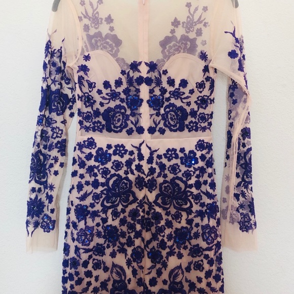 ✨✨ASOS Sheer Nude Purple Embroidered Dress✨✨ - Picture 4 of 7